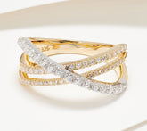 Affinity Diamonds 0.50CT Two-Tone Ring Sterling Silver, Size 7