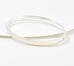 UltraFine 950 Silver Oval Tube Satin Finish Bangle Bracelet Avg