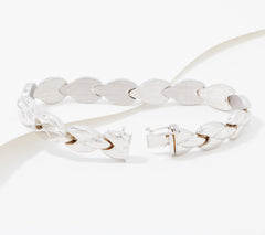 Silver Style Marquise Link Panther Sterling Silver Bracelet, Large 8"
