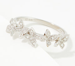 Affinity Diamonds Sterling Silver Butterfly Ring Size 6