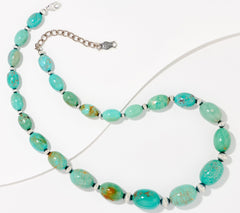 American West Sterling Silver Turquoise Graduated Bead Necklace, 20"