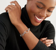 Or Paz Sterling Silver Silver Organic Link Bracelet, 7-1/4"