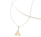 Solvar Two-Tone Mother and Child Pendant with 18" Chain