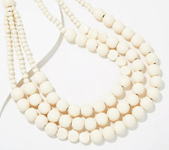 Susan Graver Multi-Strand White Beaded Necklace, 22"L