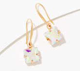 Kirks Folly Aurora Borealis Essentials Square Riviere Gold Tone Earrings