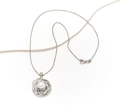 Or Paz Sterling Silver Leaf Cultured Pearl Pendant Necklace, 18"