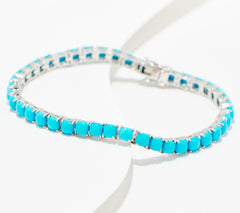 Affinity Gems Turquoise Cushion Cut Tennis Bracelet, Small