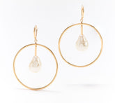 Attitudes by Renee Goldtone Floating Baroque Faux Pearl Hoop Earrings, 2-1/2"