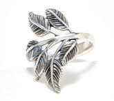 Or Paz Sterling Silver Leaf Ring, Size 8