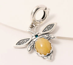 American West Sterling Silver Gemstone Bumblebee Reversible Enhancer, 1-1/2"