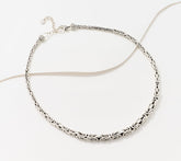 JAI Sterling Silver Graduated Byzantine Necklace