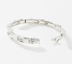 JAI Sterling Silver Signature Bamboo Texture Bangle Bracelet, 7-1/2"