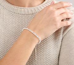 UltraFine 950 Silver Adjustable Beaded Bolo Bracelet, Adj