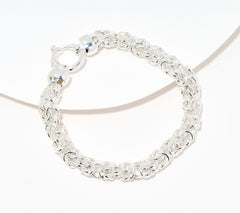 UltraFine 950 Silver Byzantine Italian Chain Bracelet, Small