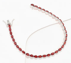 Affinity Gems Sterling Silver Oval Cut Garnet Tennis Bracelet Avg