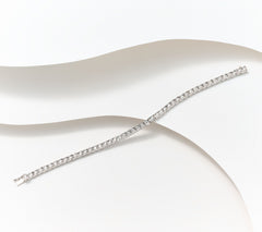 Fire Light Sterling Silver Lab Grown Diamond Tennis Bracelet Avg