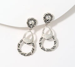JAI Sterling Silver Sukhothai Twist Teardrop Earrings, 1-1/2"