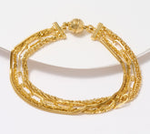 UltraFine 950 Silver Goldclad Multi Chain Magnetic Bracelet, Avg