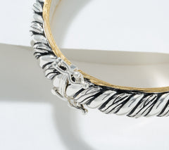 Christian James Sterling Silver Two-Tone Ripple Bangle, 6-3/4"