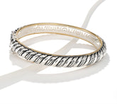 Christian James Sterling Silver Two-Tone Ripple Bangle, 6-3/4"