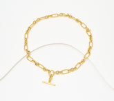 David Markstein Gold-Tone Bronze Status Link Toggle Necklace