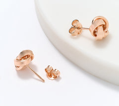 David Markstein Bronze Love Knot Rose Gold-Plated Stud Earrings