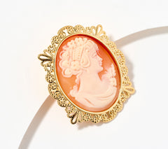 David Markstein Gold Clad Sterling Silver Oval Cameo Pendant/Brooch