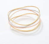 David Markstein Tri tone Sterling Silver Multi Fine Line Bangle, Small