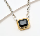 Christian James by Scott Grimes Sterling Silver Two-Tone Black Spinel Necklace, 18"