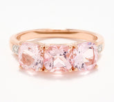 Vault Discoveries 14K Rose Gold Morganite Cushion Band Ring, Size 8
