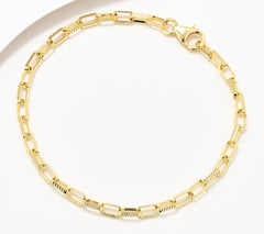 David Markstein 18K Gold-Plated SS Premiere Luxe Paperclip Bracelet Large
