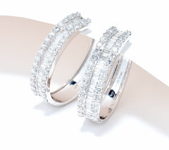 Fire Light Sterling Silver Lab Grown Diamond 3 cttw Hoop Earrings,