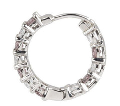 Epiphany Platinum Clad Diamonique Purple Huggie Hoop Earrings