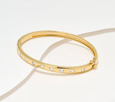 Fire Light 1.50ct Lab Grown Diamond Sterling Silver Round Bangle 7-1/4"