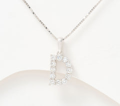 Fire Light Sterling Silver Lab Grown Diamond .4 cttw Initial "D" Necklace,