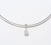 Fire Light Lab Grown Diamond 1.00 cttw Pear Omega Necklace