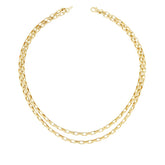 Bellezza 18" Bronze Elongated Box Chain DoubleRow Necklace