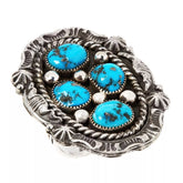Chaco Canyon Sterling Silver Sleeping Beauty Turquoise Statement Ring, Size 7