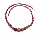 Jay King Sterling Silver Graduated Pink Rhodonite Beaded Necklace 32"
