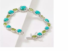 Generation Gem Sterling Silver Turquoise & Gemstone Bracelet, Size 8"