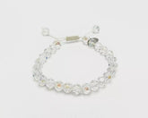 Kirks Folly Silvertone Clear Aurora Borealis Crystal Beaded Adjustable Bracelet