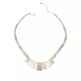 Jay King Sterling Silver White Moonstone Beaded Bib Necklace 18"