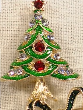 R.J. Graziano "Get Gifty" Crystal Accented and Enamel Tree Brooch