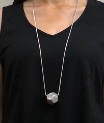 MarlaWynne Silvertone Octagon Ball Drop Necklace, 36"