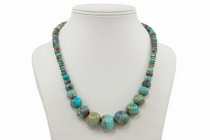 Jay King Sterling Silver Golden Dragon Mountain Turquoise Graduated Bead Necklace, 18"