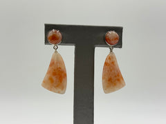 Jay King Sterling Silver Freeform Sunstone Drop Earrings, 1-1/2"