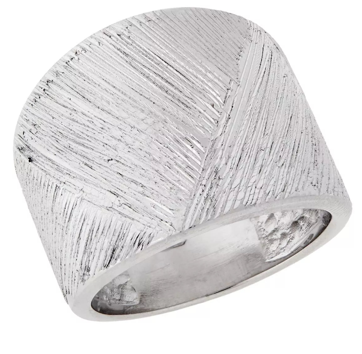Bianca Milano Sterling Silver Basketweave Band Ring. Size 8
