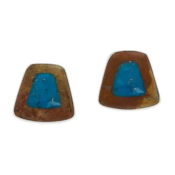 Jay King Sterling Silver Framed Turquoise Earrings
