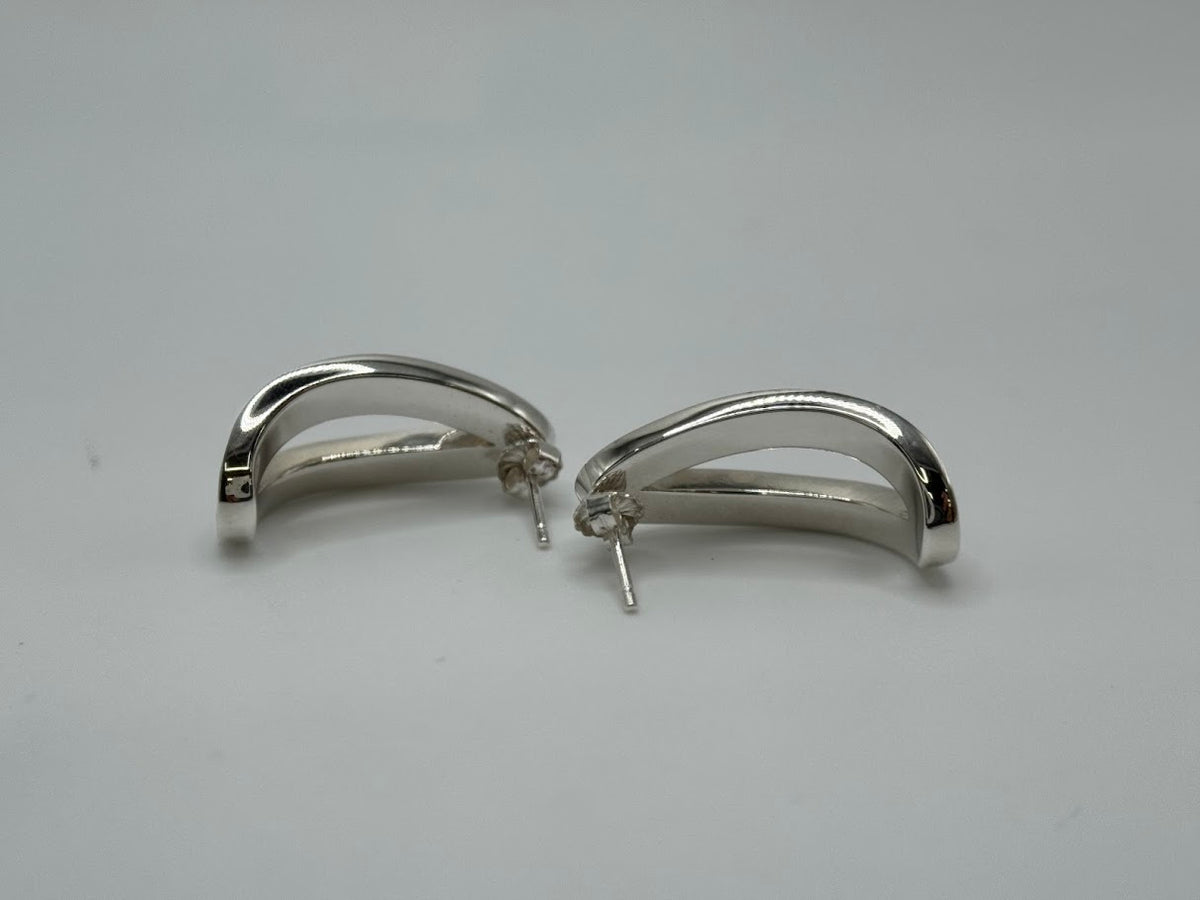 Jay King Sterling Silver Open Work Red Coral J-Hoop Earrings,