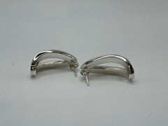 Jay King Sterling Silver Open Work Red Coral J-Hoop Earrings,